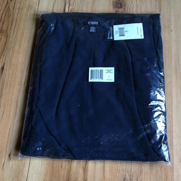 NEW CHAPS Embellished Overlay Evening Gown Dress - Picture 4 of 16